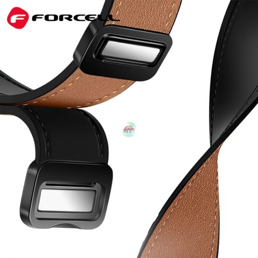 FORCELL F-DESIGN FS20 mágneses öko bőr szíj SAMSUNG órához 22 mm, fekete