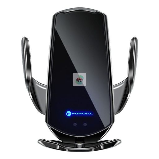 FORCELL autós tartó vezeték nélküli töltéssel, automatikus érzékelővel + mágneses adapterekkel HS1 15W fekete