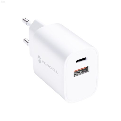 FORCELL F-ENERGY 35W Töltőfej USB C + USB A  3A 35W (Gyorstöltő) Fehér