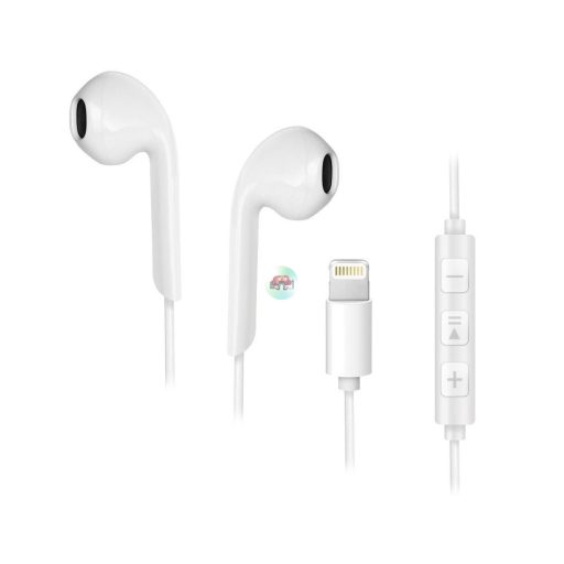 Forcell HR-ME25 - stereo fehér headset - Lightning-iPhone csatlakozóval
