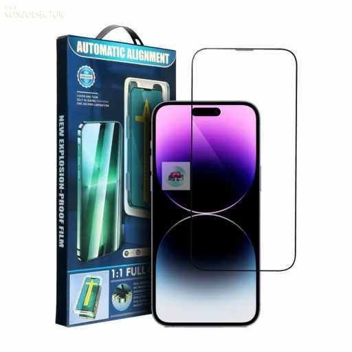 5D Full Glue edzett üveg iPhone Xs Max / 11 Pro Max fekete + applikátor