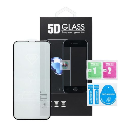 5D Full Glue Tempered Glass üvegfólia - iPhone 16-hoz feketekerettel