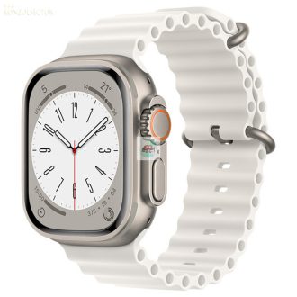   Techsuit-Applewatch-Óraszíj-Fehér bordázott szilikon/42/44/45/49mm