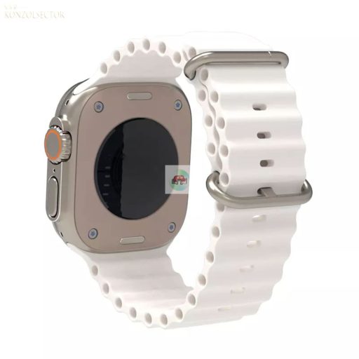 Techsuit-Applewatch-Óraszíj-Fehér bordázott szilikon/42/44/45/49mm