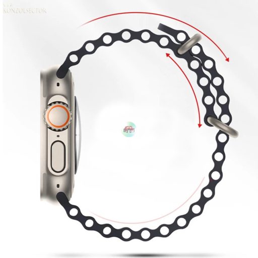 Techsuit-Applewatch-Óraszíj-Fehér bordázott szilikon/42/44/45/49mm